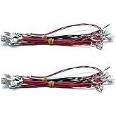 Arcity 2 Pcs Arcade Cable Wire LED Button Power Cable Daisy Chain 0.250 Inch /6.3mm Terminals Jumper Wire Harness Lighted Up 20 LED Arcade Buttons for USB Encoder, MAME, Arcade1Up, Raspberry Pi,PC New