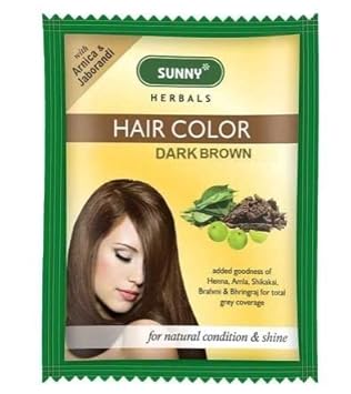 Bakson's Sunny Herbals Hair Colour Dark Brown - 20G - Pack Of 5