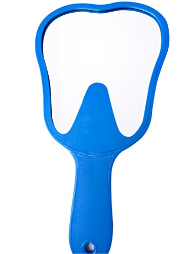 APHRODITE Office Hand Chairside Molar Tooth-shaped Patient Face Mirrors Plastic (Blue) - Thumbnail 5