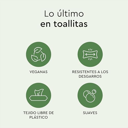 LILLYDOO Green Toallitas húmedas naturales, 5 paquetes de 60, 300 toallitas, 100% tejido sin plásticos y sin fragancias, FSC Mix