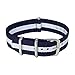 ARCHER Watch Straps, Premium Nylon NATO Straps, Choice of Color and Size (Navy/White, 22mm)