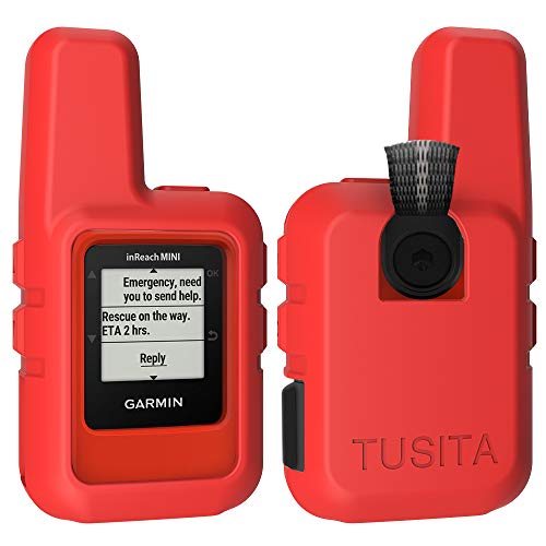 TUSITA Case for Garmin inReach Mini - Silicone Protective Cover - Handheld Satellite Communicator Accessories (Red)