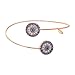 SENFAI turkey blue Evil Eye Bangle Jewelry For Women Bracelet Bangles Cuff (rose gold)
