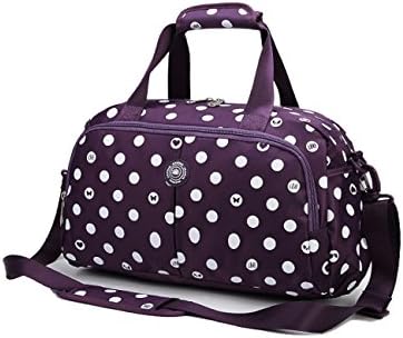 Overnight Weekender Bags for Women Weekend Travel Duffle Bag Girls Gym Duffel Bags Traveling Mommy Hospital Bag for Labor and Delivery Polka Dots (Small,Purple)