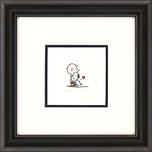 Peanuts: by Charles Schulz"Hugs" featuring Charlie Brown and Snoopy - Hand Colored Original Etching LE of 500 - NEW Framed Large Size with COA - Published by Sower and Reiser
