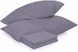 DN Pillow Cases 2 Pack Charcoal 50x75cm Envelope Closure