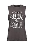 Glam and Gloria Womens It's Only Rock N Roll Distressed Tank Top Tee – Size Small