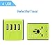 SONGDAY, International Travel 3.4A 1500W 4 USB Ports All in One Worldwide AC Wall Outlet Plugs Universal Power Adapter