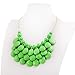 Jane Stone Fashion Bubble Layered Necklace Floating Teardrop Collar Statement Jewelry for Women(Fn0580-Fruit Green)