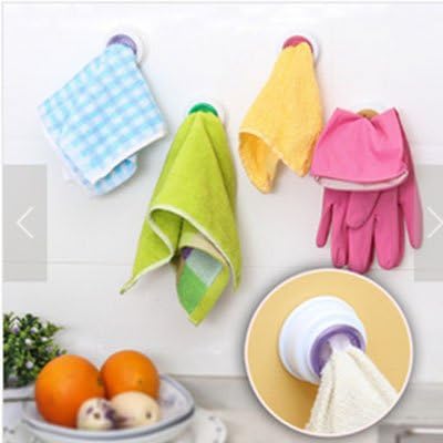 Gadfly- 2ps Wall Door Self-adhesive Hook Hanger Bathroom Kitchen Dishcloth Towel Holder. (Color Random)