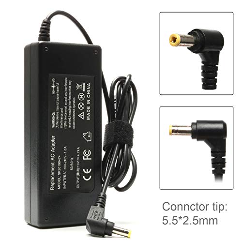 90W AC Adapter Charger for Toshiba Satellite L305 L305D L455 L505 L505D L635 L645 L655 L655D L745 L755 L775 L855 L875 A105 A135 C655 C675 C850 C855 Satellite Radius 11 14 15 Laptop Power Cord - Thumbnail 4