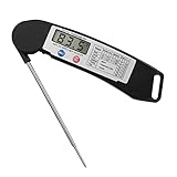 Instant Read Cooking Thermometer,Vancle® Digital Electronic Food Thermometer Barbecue Meat Thermometer with Collapsible Internal Probe Anti-Corrosion for Grill Cooking Meat Kitchen Candy (Black)