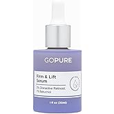 goPure Actives Firm & Lift Serum - Anti-Aging Serum with Retinol for more Smooth, Even-Texture and Glowing Skin, and Antioxidant Bakuchiol for Collagen Support and Firmer-Looking Skin - 1 fl oz