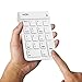 BATTOP 2.4G Portable Wireless Numeric Keypad for Laptop Notebook with Receiver&Built-in Receiver Storage-White