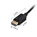 J&D Gold Plated DisplayPort to HDMI Cable Adapter (Black, 6 Feet)