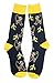 Aesthetinc Men Monkeys Bananas Print Novelty Cotton Crew Socks Black, Large/10-13