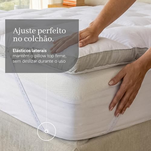 Artelassê Pillow Top King Sublime Artelassê Algodão 230 Fios Branco Liso