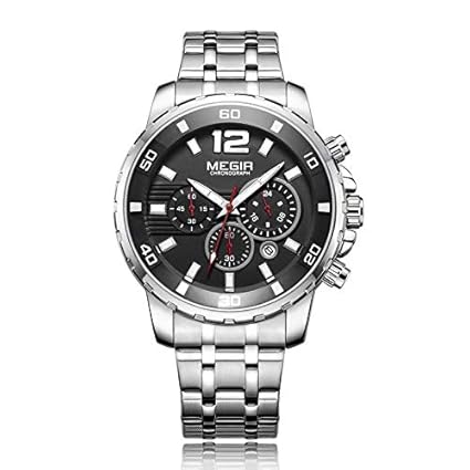 Gmarks Elegant Design Analog Chronograph Sports Series Steel Watch -2068 Silver