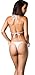 Coqueta Swimwear Brazilian Sexy Bikini Teeny Thong Triangle top Set Bottom White-SM