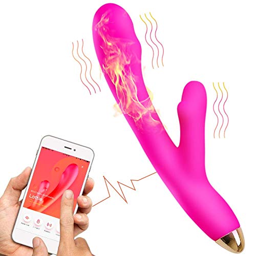 UMIBABY Silikon Intelligente Heizung Vibrator Paar Vibratoren für Sie Klitoris und G-punkt APP-Remote-Fernbedienung Dualer Mo