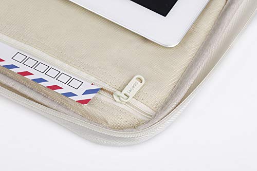 Lazyaunti Zipper Portfolio Organizer A4 Note Pouch-Waterproof Document Bags/Zipper Binder/Paper Case for 12.5" Mac,Tablet,Pens,washi Tape,Journals,Sketch Books (Black Red Leaf) - Thumbnail 6