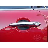 Carbon Fiber Auto Accessory Car Door Handle Scratch Cover Guards Protector Fits Mini Cooper Countryman (4pk)