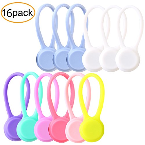 QICI Strong Magnetic Twist Ties,Winder Cable Organizer,Unique Fidget Cable Management,16 Pack Multi Color - Thumbnail 4