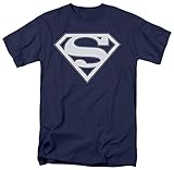 Superman - Navy & White Shield T-Shirt Size L