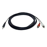 Tripp Lite 3.5mm Mini Stereo to Two RCA Audio Y Splitter Adapter Cable (3.5mm M to 2x RCA M), 6-ft.(P314-006)