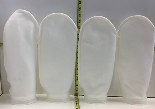 4 Filter Socks 200 Micron - 4 Inch Ring by 14 Inch Long – 4 pack- LONG - Aquarium Felt Filter Bags - Custom Made In The USA For Awesome Aquatics 4 x 14 Premium Heavy Duty
