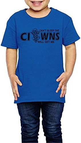 UUe Can't Sleep The Clowns Will Get Me Unisex Kids Cotton 2-6 Years Old Children T-shirt RoyalBlue 5-6 Toddler