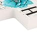 P. Graham Dunn Faith Hope & Love Turquoise Flower Distressed 7 x 5 Wood Wall Art Cross Plaque