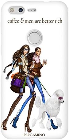 Google Pixel Case by Luxury Designer Brand PERGAMINO | Protective Hard Cover, Slim Fit &amp; Lightweight | Featuring Fashion Icon PERGIE (Coffee Goals)