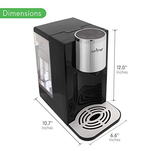 Electric Auto Hot Water Dispenser - Instant Fast Heating Coil Water Boiler More Simple Then Water Kettles Pots Clear Water Tank Measuring Fill Water Up To 2.3 quart NutriChef PKHTWTR46