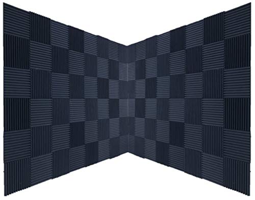 96 Pack Foam Engineering Non Compressed Acoustic Panels Studio Soundproofing Foam Wedge tiles 1"x12"x12" 100% Made in USA