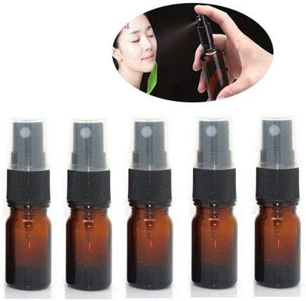 Caxmtu 5ml Glass Mist Spray Bottles Sprayer Essential Oil Perfume Bottle 10 Pieces