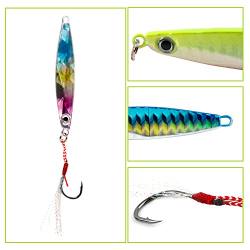 image for YONGZHI Fishing Lures Metal VIB Hard Spinner Blade Baits with Feathers