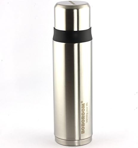 BOBOROOM 500ml/17oz Double-lid Double Wall Vacuum Insulated 18/8 Stainless Steel Water Bottles / Thermos Bottle / Travel Mug,Copper-plated Inner tank, BPA Free.