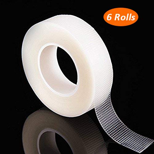 G2PLUS 6 Rolls PE Micropore Medical Tape Roll, 1/2'' x 59 Yards Lash Tape, Eyelash Tape for Eyelash Extensions, Wound, Sensitive Skin - Individual Package (Transparent)