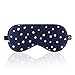 Lonfrote Stars Natural Silk Sleep Mask, Smooth Blindfold with Carry Pouch for Travel, Relax, Shift Workers, Super Soft Fabric (Blue)