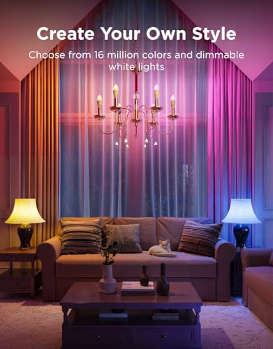 Govee Smart Light Bulb E14, RGBWW LED Lamp, Works with Matter, Alexa, Google Assistant, Smart Bulb E14 Light Bulb 450 LM, Dimmable with 16 Million DIY Colours, 54 Scenes, Pack of 4