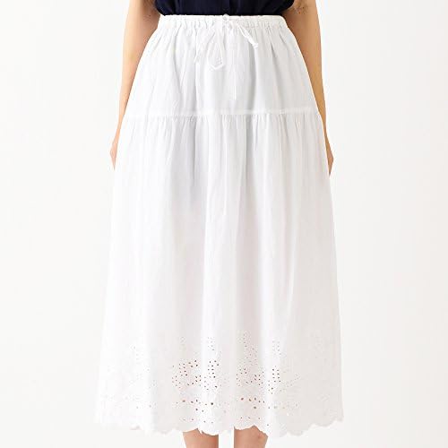 Amazon Morning Calm モーニングカーム キャンブリックコットン シフリー刺繍白スカート レース ロングスカートマキシ丈スカート フレアスカート パウ スカート インドシフリー刺繍 エスニック アジアンテイスト ホワイト 清楚 Uv対策 紫外線対策 スカート 通販
