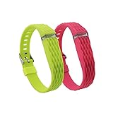 Cute Replacement Wristband Bracelet Strap/ Wireless Activity and Sleep Tracker Accessory Textured Bands with Watchband Style Buckle For Fitbit Flex, One Size, Red & Lime