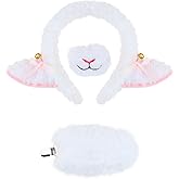 KINTOMG Lamb Ears and Tail Set for Kids and Adults-Halloween Christmas Festival Theme Party Cosplay Sheep Costume Accessory