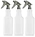 Bar5F Empty Plastic Spray Bottle 32 ounce | Professional Heavy Duty; Chemical Resistant; Fully Adjustable Sprayer | Gray T-Series (Pack of 3)