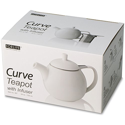 FORLIFE Curve Teapot with Infuser, 24-Ounce, Red - Thumbnail 3
