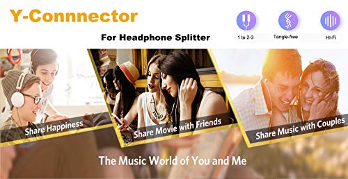 Y Splitter Mic 2-3 Microphones 1/8" TRRS Microphone Splitter(with Trrs to TRS Adapter), 3.5mm Y-Connector 2-3 Headset Headphone Audio Signal Cable