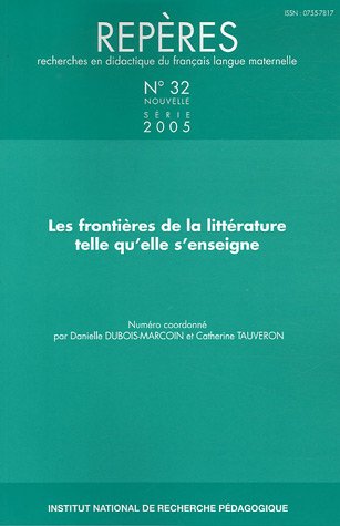 Les  frontières de la littérature telle qu'elle s'enseigne