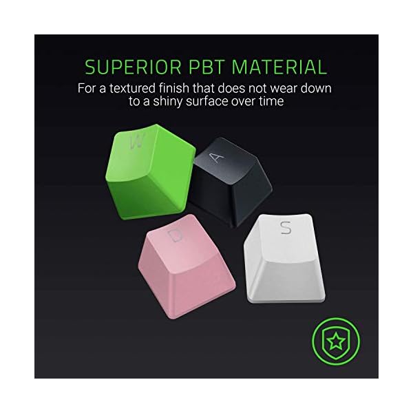 Razer-PBT-Keycap-Upgrade-Set-Quartz-Pink Razer PBT Keycap Upgrade Set - Backlight Compatible (Superior PBT Shine Resistant Material, Doubleshot Molding with…