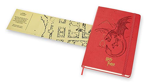Moleskine-Limited-Edition-Harry-Potter-Notebook-Hard-Cover-Large-5-x-825-RuledLined-Geranium-Red-240-Pages
